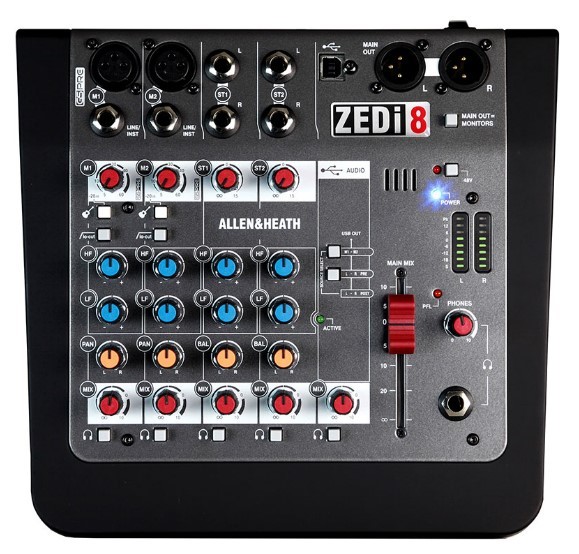 AH-ZEDI8 2 MIC/LINE WITH ACTIVE D.I. 2 STEREO INPUTS
